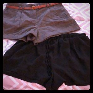 Black and plaid shorts